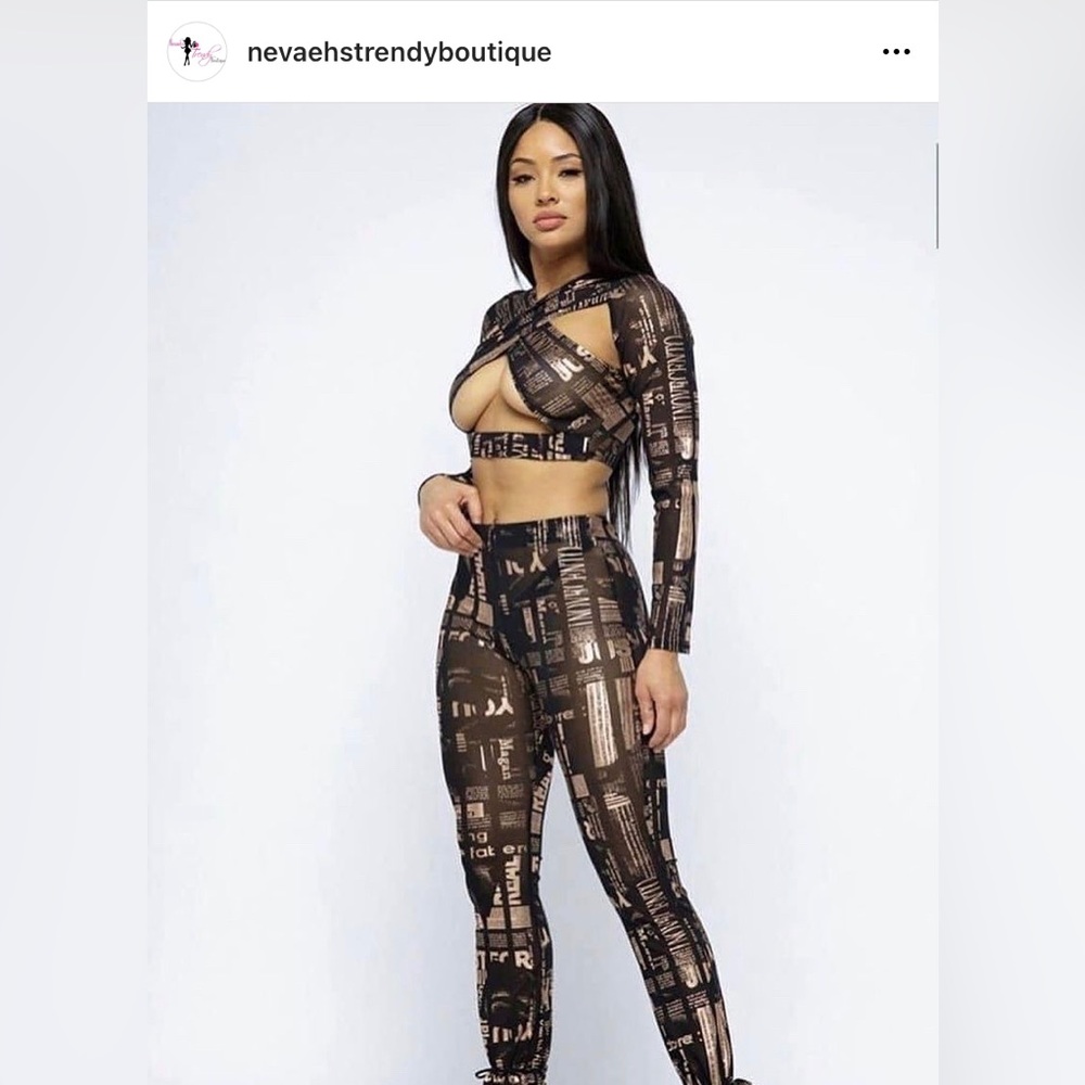 Two piece dare to be naked outfit